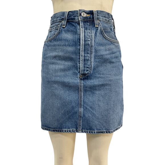 Citizens Of Humanity 'Etta' Blue Cotton Pencil Skirt Size 25 - Picture 2 of 5